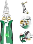 8-IN-1 Wire Stripper For Electrician: Needle Nose Pliers With Voltage Green. Fixed Price $31.16.