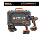 Ridgid 18V Brushless 2-TOOL Combo Kit With 6.0 Ah ,4.0 Max Output Batteries. Fixed Price $309.00.