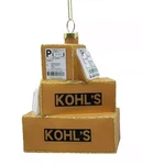Kohls Delivery Box 4" Glass Christmas Ornament Tree Nicholas Square Gift New. Fixed Price $17.99.
