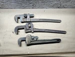 Lot Of 3 Vintage Heavy Duty Pipe Wrenches 1 Masterhand Craftsman. Fixed Price $35.00.