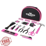 Excited Work Pink Tool Kit 89PC, Ladies Hand Set Pouch. Fixed Price $27.99.