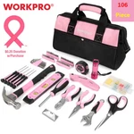 Workpro 106PCS Home Repairing Tools Kit Pink With Wide Mouth Open Storage Bag. Fixed Price $59.99.