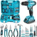 Seesii 190PCS Repair Basic Toolbox Tools Sets & Cordless Electric Driver W/ Case. Fixed Price $59.00.