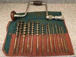 14 Vintage Russell Jennings Auger Drill Bit Set + Bag & 16" Hand Stanley Brace. Fixed Price $119.99.