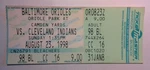 1998 Baltimore Orioles Vs Cleveland Indians Ticket Stub Camden Yards Cal Ripken. Fixed Price $7.99.