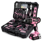 Workpro Usa 20V Pink Cordless Drill Driver Kit 141PC Hand Tool Home Set. Fixed Price $109.99.