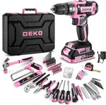 Deko Pink Drill Tool Kit Set: 20V Cordless Power Box With Battery Ele. Fixed Price $153.60.