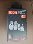 Icon Professional Socket Adapter Set Piece Chrome Moly Steel A123US-4 57324. Fixed Price $16.99.