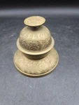 Solid Brass Temple Claw Bell W/stand Engraved Floral Design India 79 Vintage. Fixed Price $20.00.