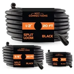 3-PACK 1/4" 3/8" 1/2" 20 Ft Each Assorted Split Wire Loom Flex-guard Convol.... Fixed Price $32.57.