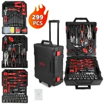 299PCS Tool Set W/ Trolley Case Box Organize Mechanics Kit Wrenches Socket. Fixed Price $91.20.
