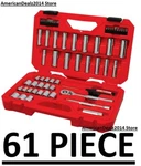 Craftsman 61-PIECE Standard Sae & Metric Chrome Mechanics Tool Set W/ Hard Case. Fixed Price $79.12.