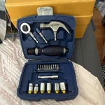 Kobalt Mixed Tool Set Blue Chrome Sae Hammer Ratchet Screwdriver Hard Case. Fixed Price $39.00.