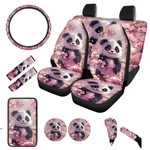 Bigcarjob 12 Pack Cute Panda Print Seat Cover Set For Front Rear Pink.... Fixed Price $94.17.