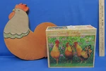 Marcia Matcham Rooster Chicken 550 Puzzle & Wood Wall Hanging Decor Lot Of 2. Fixed Price $14.99.