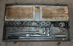 Vtg Toolbox 25 Pc. Mixed Lot Sockets Extensions Armstrong Craftsman Williams Usa. Fixed Price $120.00.