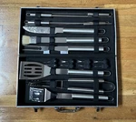 Flexzion Bbq Grilling Stainless Steel 18 Piece Tool Set Aluminum Storage Case. Fixed Price $39.99.