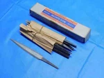 12PC New Nicholson 3" #00 Barrette Swiss Pattern Needle File Checkered Handle. Fixed Price $65.09.