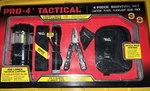Pro 4 Tactical Flashlight Piece Survival Set New In Box Multi Tool 300 Lumen. Fixed Price $59.99.