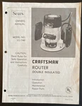 Vtg Orig 1979 Manual For Sears Craftsman Router Dbl Insulat Model 315.17480 7PGS. Fixed Price $10.99.