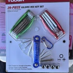Hyper Tough 29-PIECE Folding Hex Key Set Star Sae Screwdriver Socket Adapter. Fixed Price $15.99.