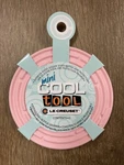 Of 2 "powder Pink" Le Creuset 4" Round Mini Cool Tool Trivet Coasters. Fixed Price $23.99.