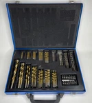 Mastercraft Titanium-coated Drill Set With Screwdriver & Steel Case. Fixed Price $49.99.