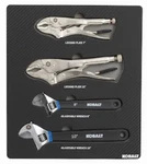 Kobalt 4 Piece Tool Set 2 Adjustable Wrenches And Curved Jaw Locking Pliers. Fixed Price $44.88.