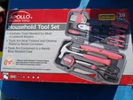 Apollo 39-PIECE Household Hand Tool Set Red Case Diy Home Repair Kit. Fixed Price $19.99.