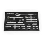 Husky Ratchet + Accessory Set 1/4", 3/8" 1/2" 144-POSITION In Eva (22-PIECE). Fixed Price $108.90.