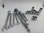 Crescent Tool Lot: Cr-v Ratchet, 3/8 Drive. Sockets, Combo Box Wrenches. Fixed Price $18.00.