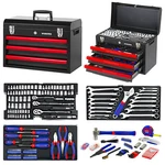 Workpro 408 Piece Mechanics Tool Set Socket Wrench With Heavy Duty Metal Box. Fixed Price $199.99.