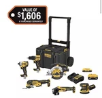 Dewalt 20V 6-TOOL Cordless Combo Kit Batteries, Charger, Rolling Toolbox Nib. Fixed Price $899.99.