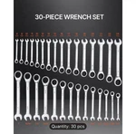 Combination Wrench Set 30 Pcs Sae 1/4" To 1", Metric 8MM 24MM Organizer Rack. Fixed Price $99.99.