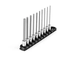 Tekton 1/4 Long Hex Bit Socket Set With Rail, 5/64-5/16 Inch, 10 Pieces. Fixed Price $34.00.