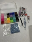 Dazzle Craft Set Numerous Beads Glue Brush Tools Tweezers. Fixed Price $25.00.