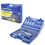 Goodyear 94PC 1/2" 1/4" Socket & Screwdriver Bit Torx Ratchet Case Tool Kit. Fixed Price $58.60.