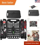 95 Piece Set, Kit, Mechanics Portable Toolbox With Adjust.... Fixed Price $97.96.