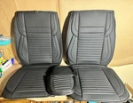 Lingvido Leather Car Covers, Universal Fit, 2PCS Front Seat, Black Open Box. Fixed Price $90.00.