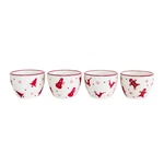Euro Ceramica Winterfest Collection 4-PIECE Dipping Bowl Set, Red/white. Fixed Price $13.93.