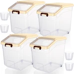 4 Pcs Rice Stora Containers Bulk Flour Wheels. Fixed Price $97.99.
