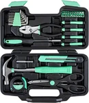 Cartman 39 Piece Set General Household Hand Kit With Plastic Toolbox Green. Fixed Price $19.95.
