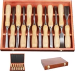 12PCS Carving Tools Set With 60CR-V Steel Blades & Premium Wooden Gift Box. Fixed Price $53.79.