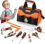 Rexbeti 10-PIECE Kids Set With Real Hand Tools, Orange Durable Storage Bag,. Fixed Price $64.98.