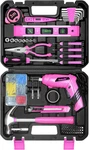 Solude Pink Tool SET,130 Piece Home Kit For Women With 3.6V Cordless Rechar. Fixed Price $52.39.
