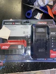 Porter-cable 20V Max Lithium-ion 4.0AH Battery And Rapid Charger Kit, Red. Fixed Price $100.00.