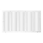 Pemberly Row 144" X 80" Aluminum & Glass Folding Door With 5 Panels White. Fixed Price $9027.97.