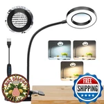 10X Magnifying Glass With Light, Clip On Mganifier 48 Led Desk. Fixed Price $36.07.