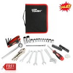 Hyper Tough 51-PIECE Auto & Motorcycle Mechanic Tool Kit Socket Wrench Set Case. Fixed Price $32.49.