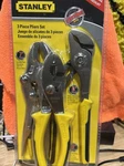 Stanley Piece Pliers Set 7"CURVE Jaw 6" Skip Joint 8" Groove STHT72309. Fixed Price $28.00.
